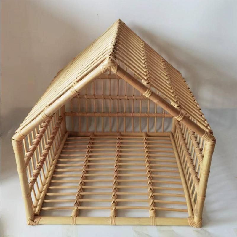 Rattan Sleep Hut with Cotton Pad