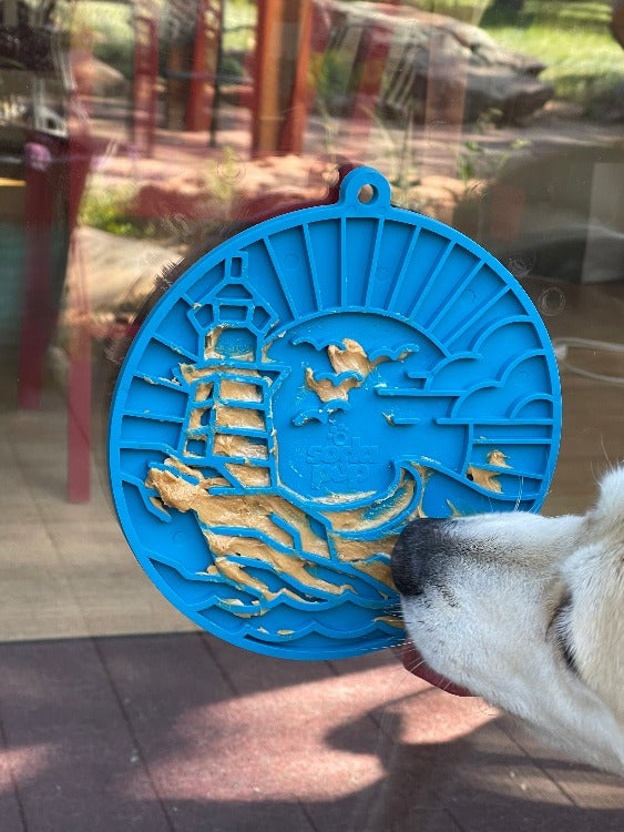Lighthouse eMat - Enrichment Lick Mat For Dogs and Cats - With Suction Cups | USA Made